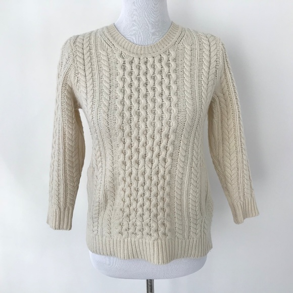 J. Crew Sweaters - J. Crew Cable Knit Wool Pocket Sweater